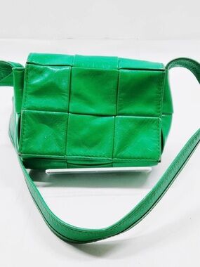 Bottega Veneta Emerald Intrecciato Woven Leather Crossbody